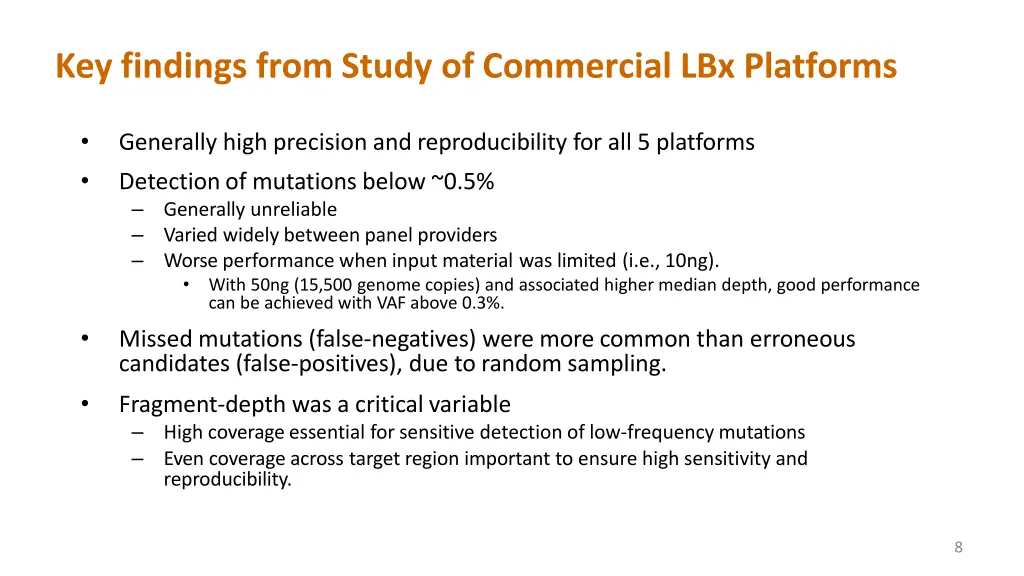key findings from study of commercial