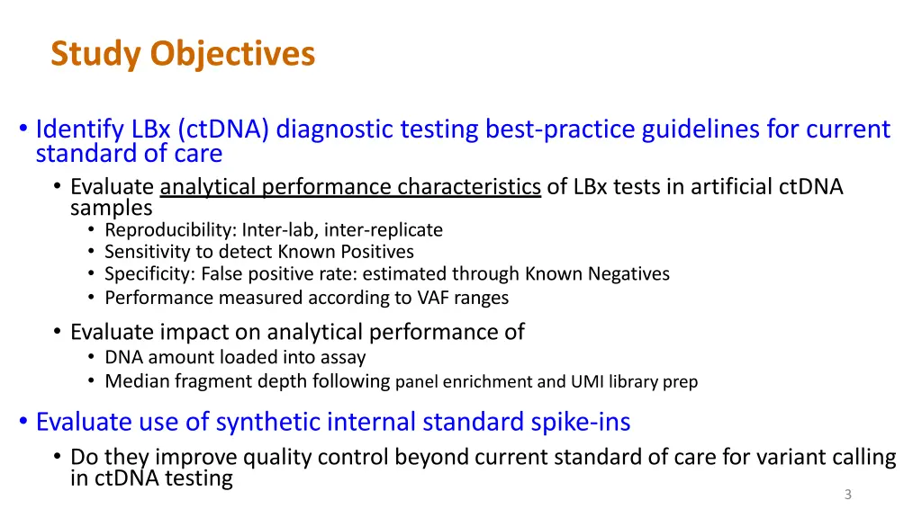 study objectives