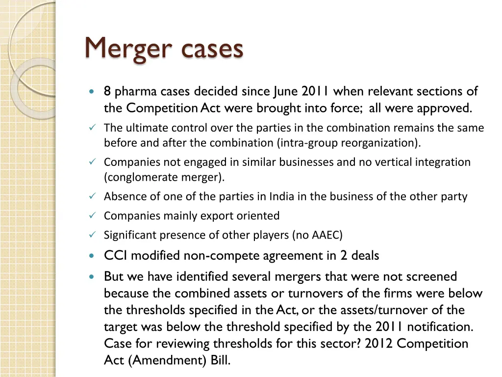 merger cases