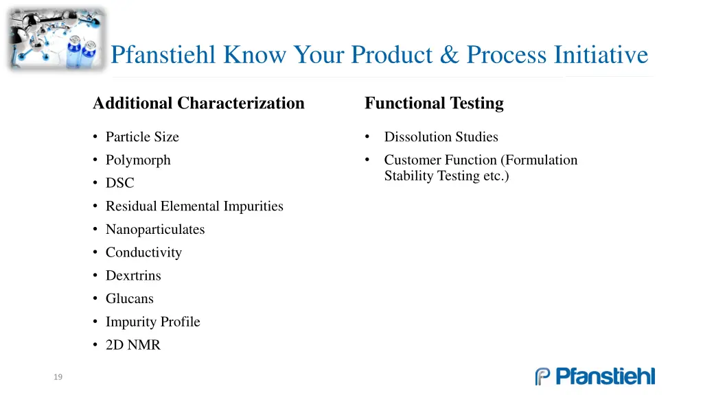 pfanstiehl know your product process initiative