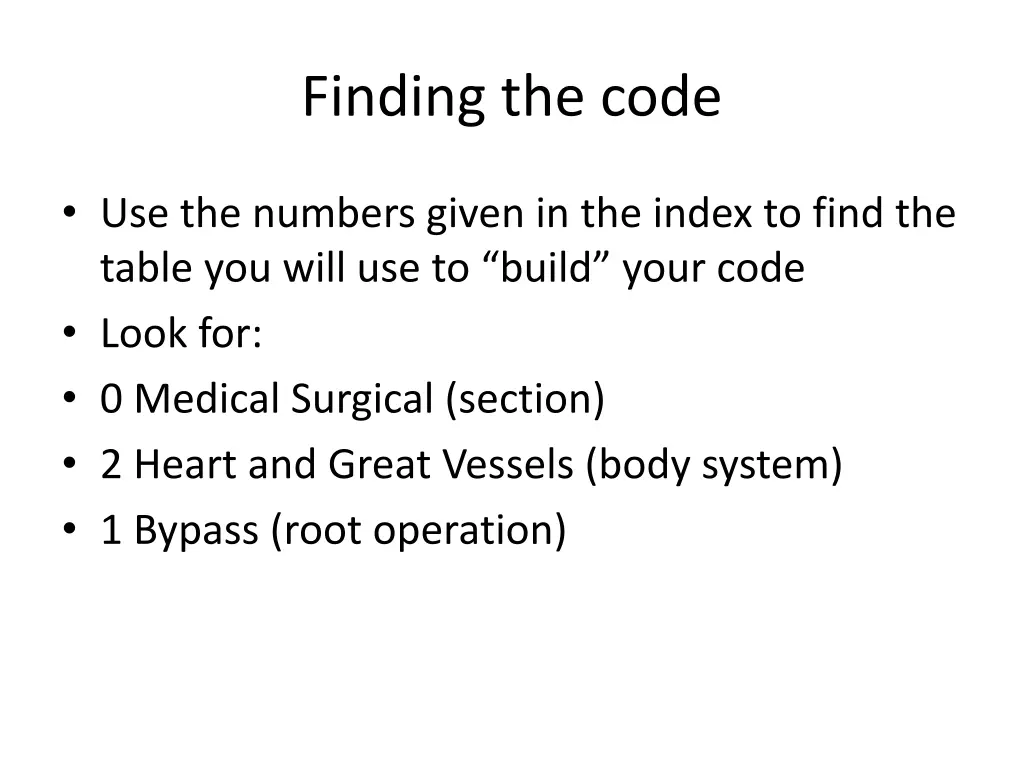 finding the code