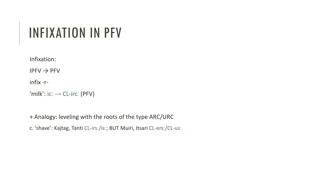 infixation in pfv