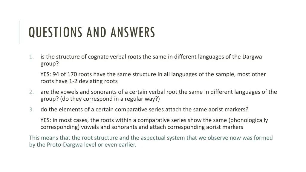 questions and answers