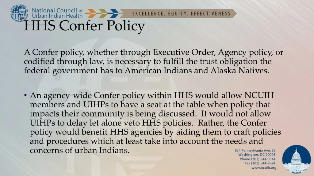 hhs confer policy