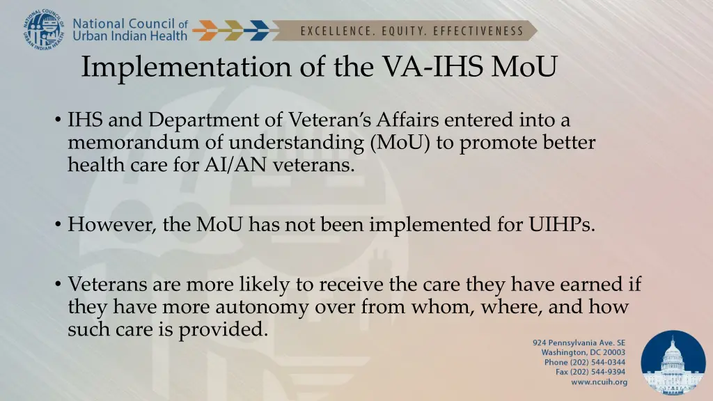 implementation of the va ihs mou