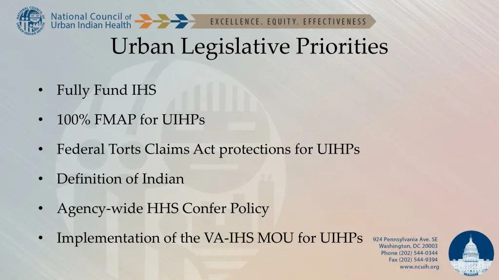 urban legislative priorities