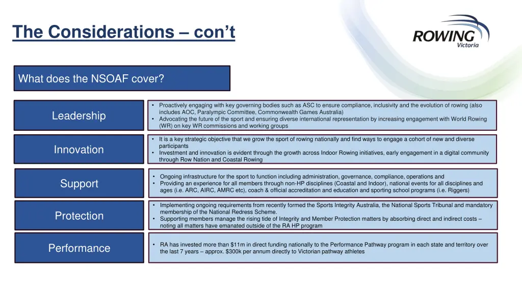 the considerations con t 1