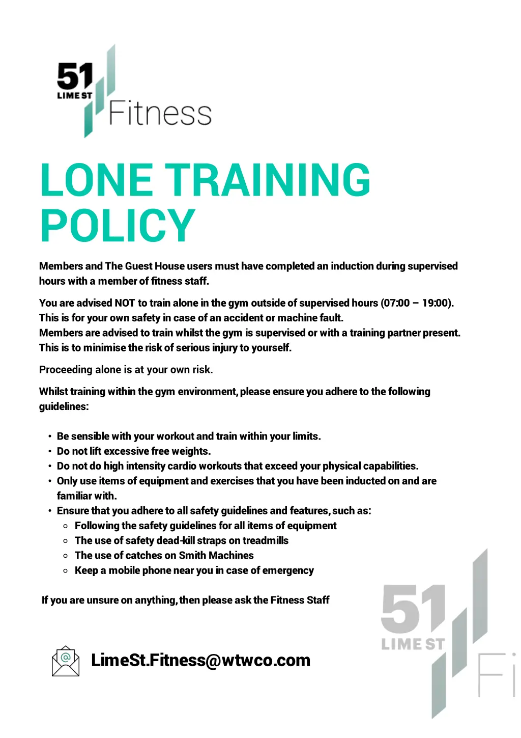 lone training policy