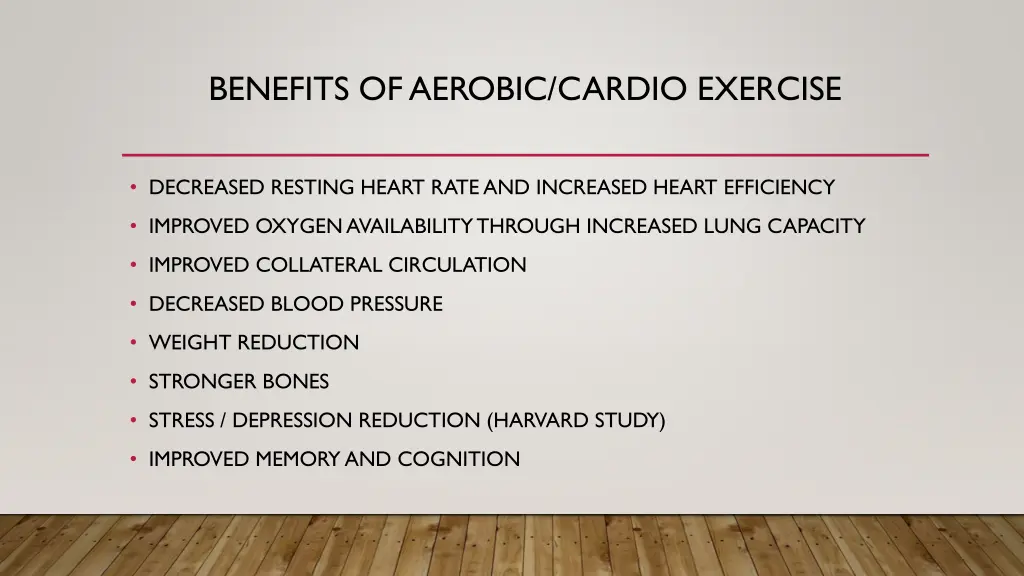 benefits of aerobic cardio exercise