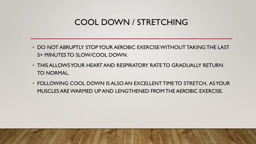 cool down stretching