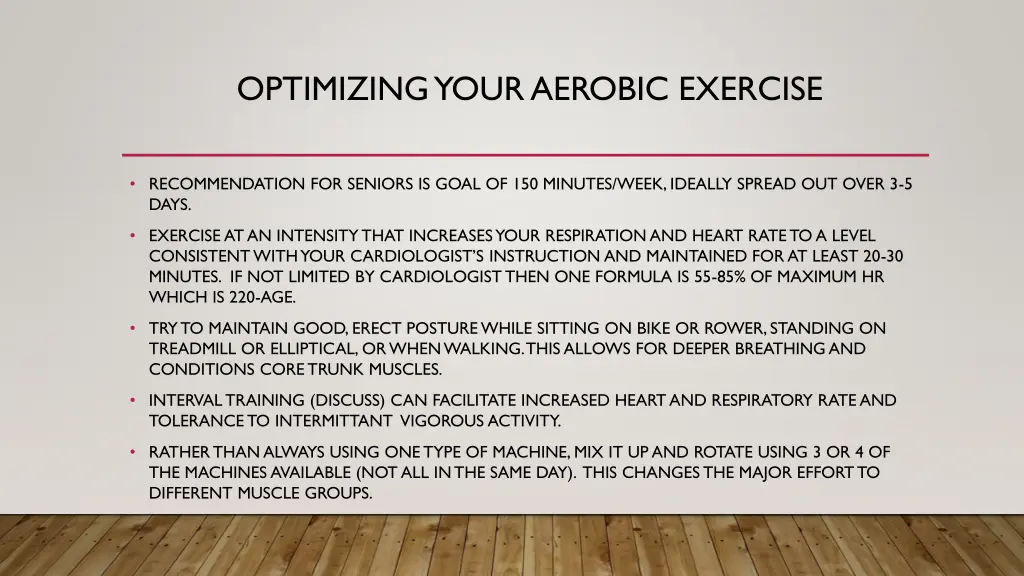 optimizing your aerobic exercise