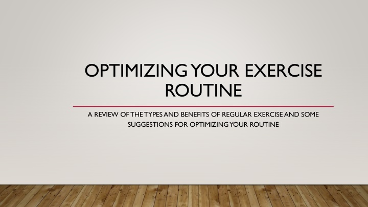 optimizing your exercise routine