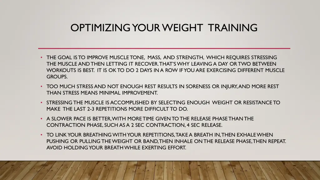 optimizing your weight training