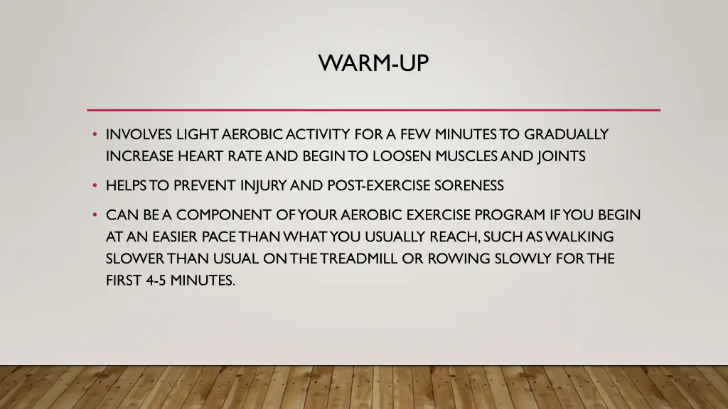 warm up