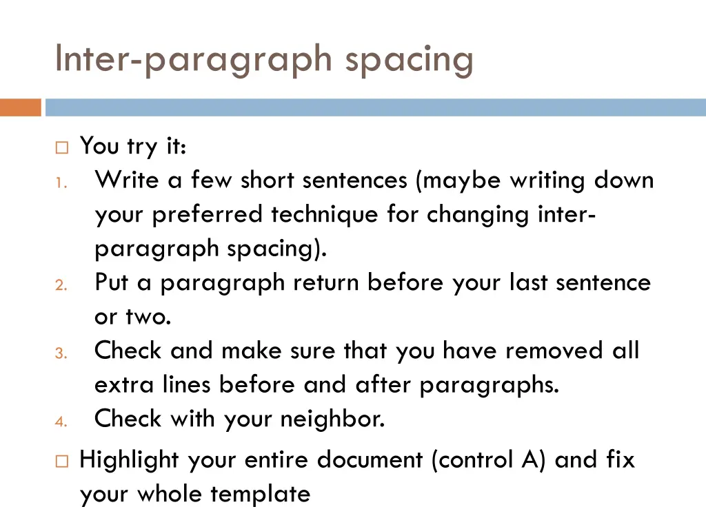 inter paragraph spacing
