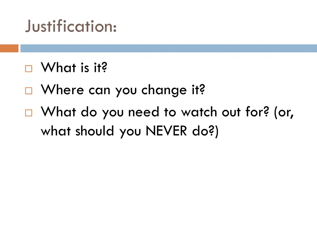 justification