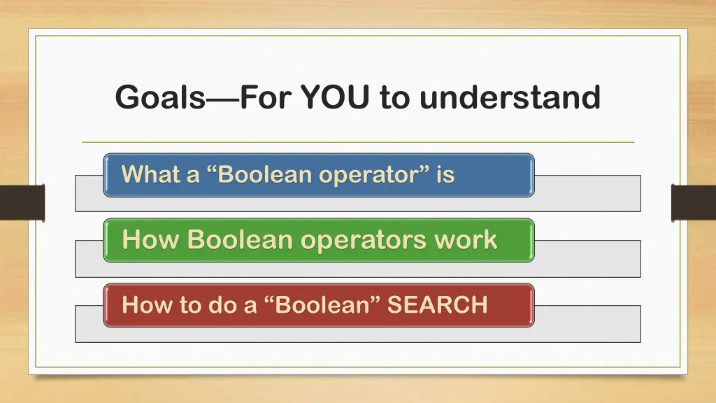 goals for you to understand