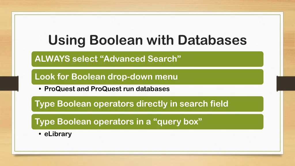 using boolean with databases