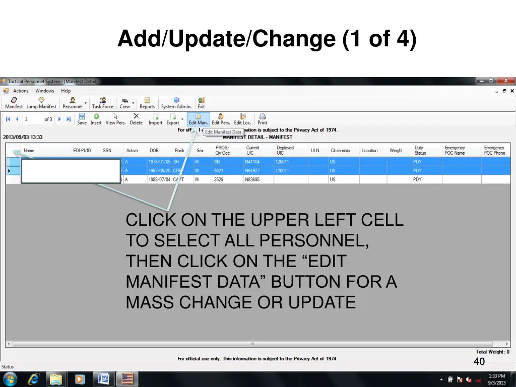 add update change 1 of 4