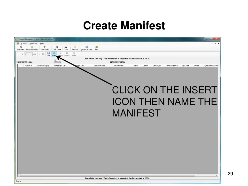 create manifest