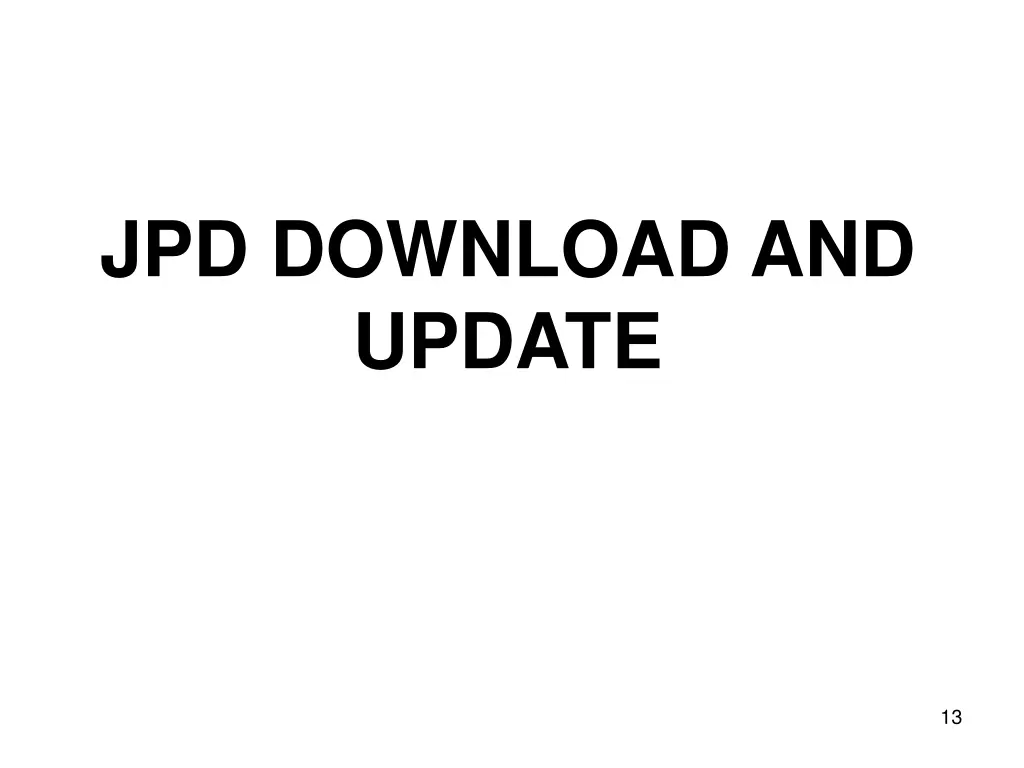 jpd download and update