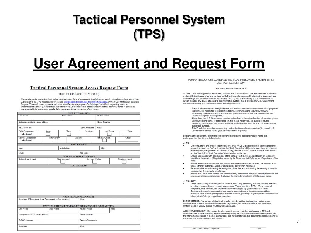 tactical personnel system tps 2