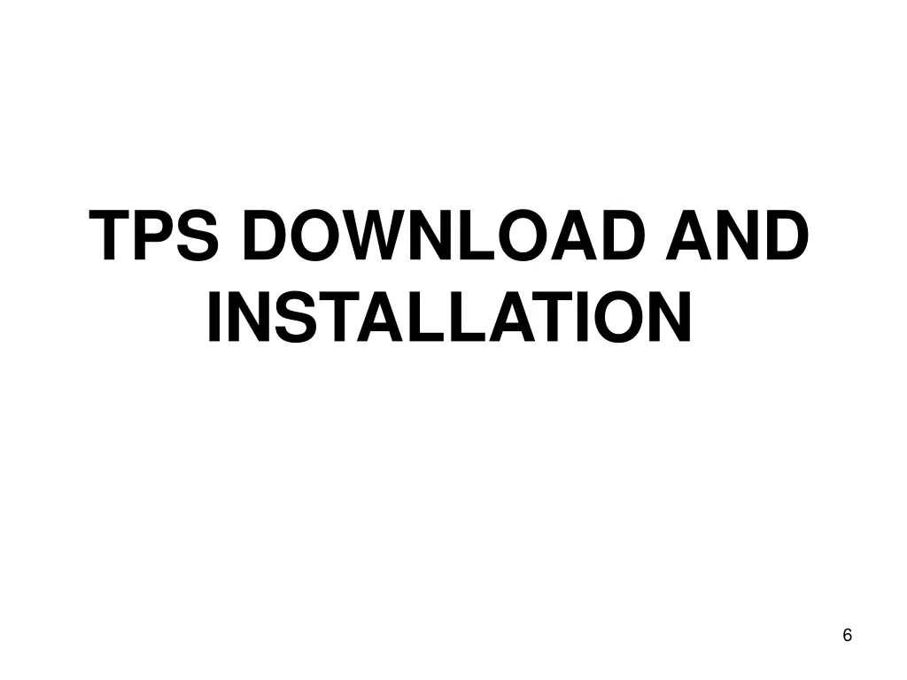 tps download and installation