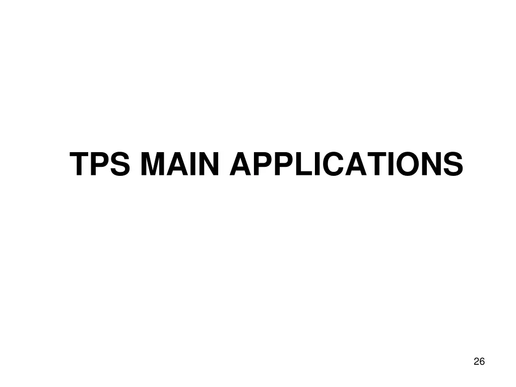 tps main applications