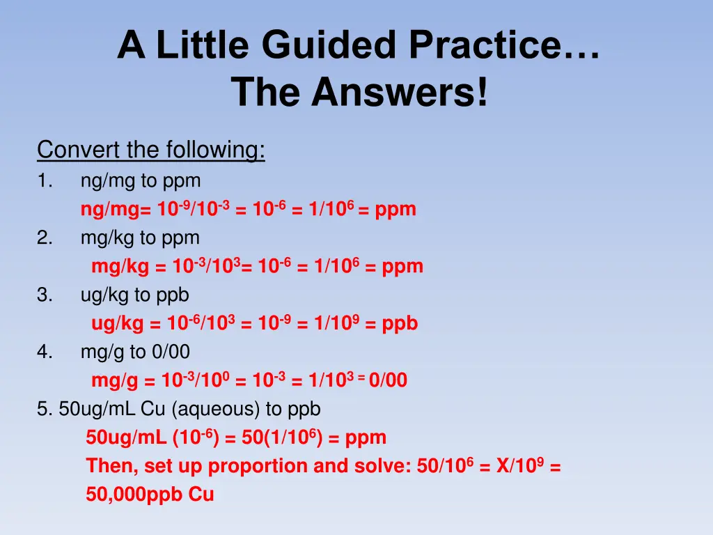 a little guided practice the answers