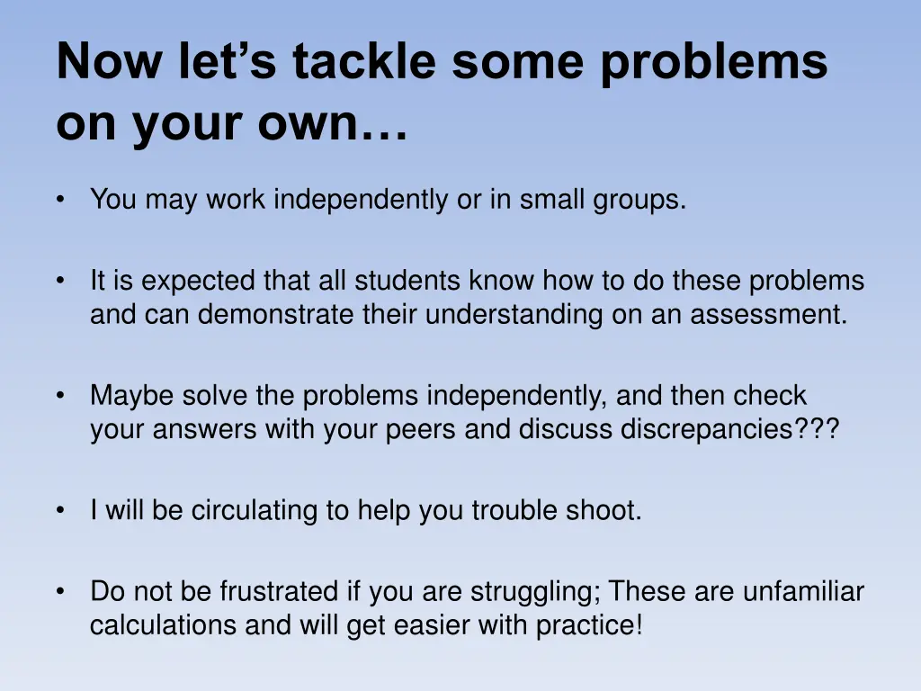 now let s tackle some problems on your own