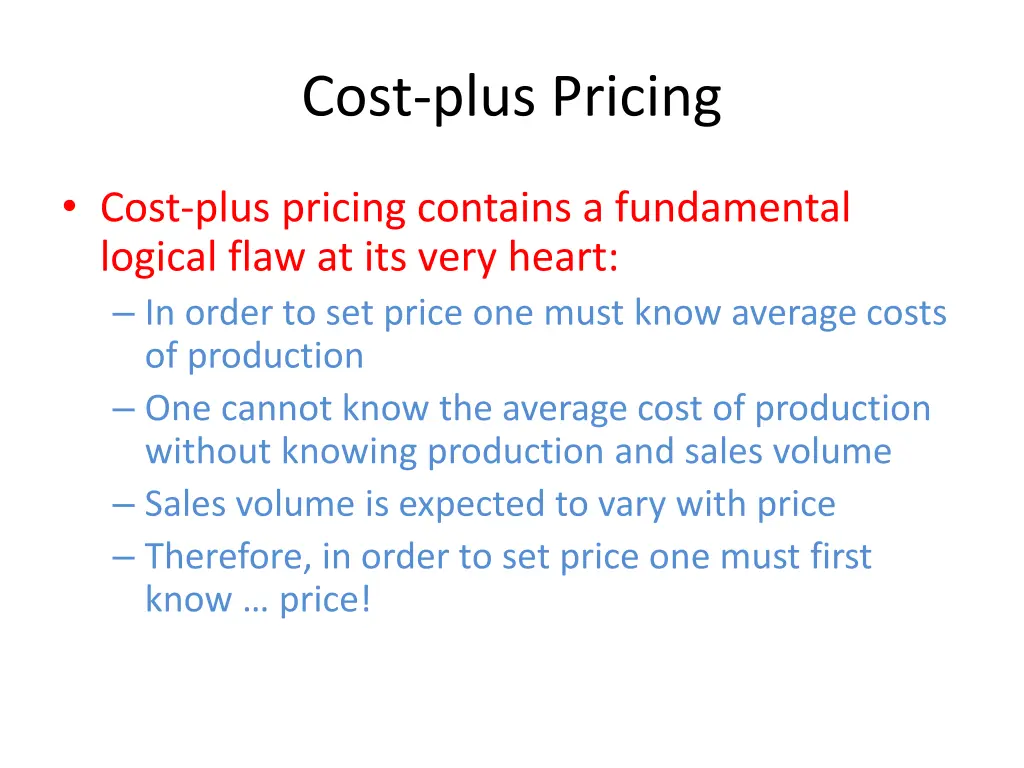 cost plus pricing