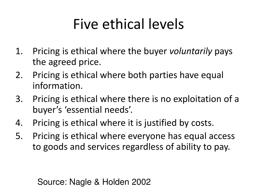 five ethical levels