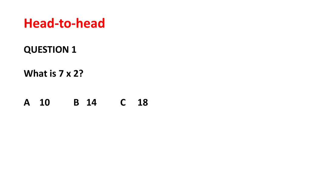 head to head