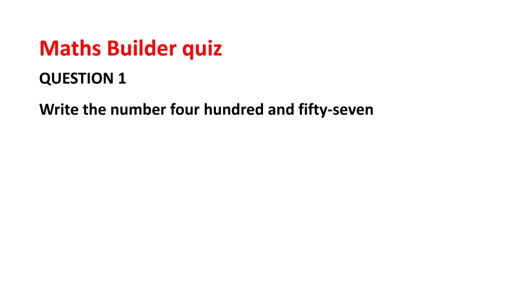 maths builder quiz