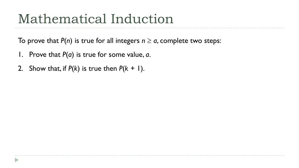 mathematical induction 1