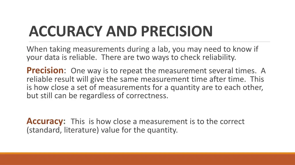 accuracy and precision