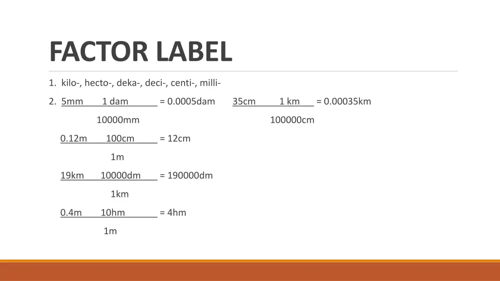factor label