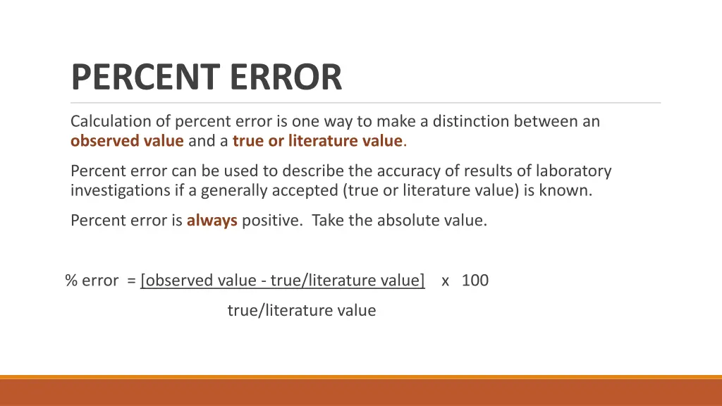 percent error