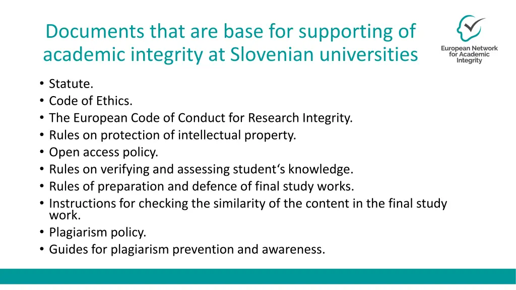 documents that are base for supporting