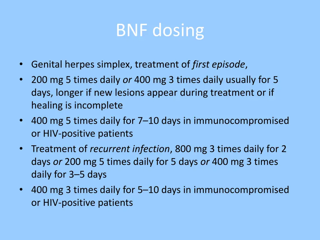 bnf dosing