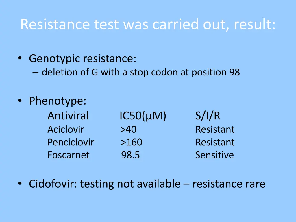 resistance test was carried out result