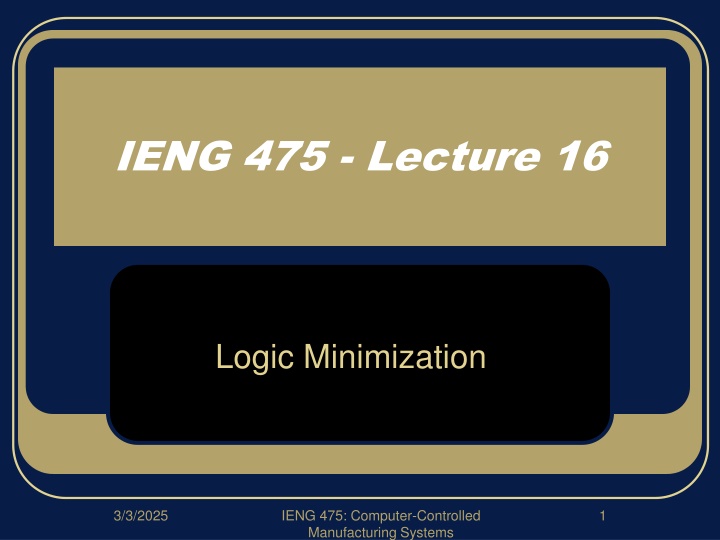 ieng 475 lecture 16