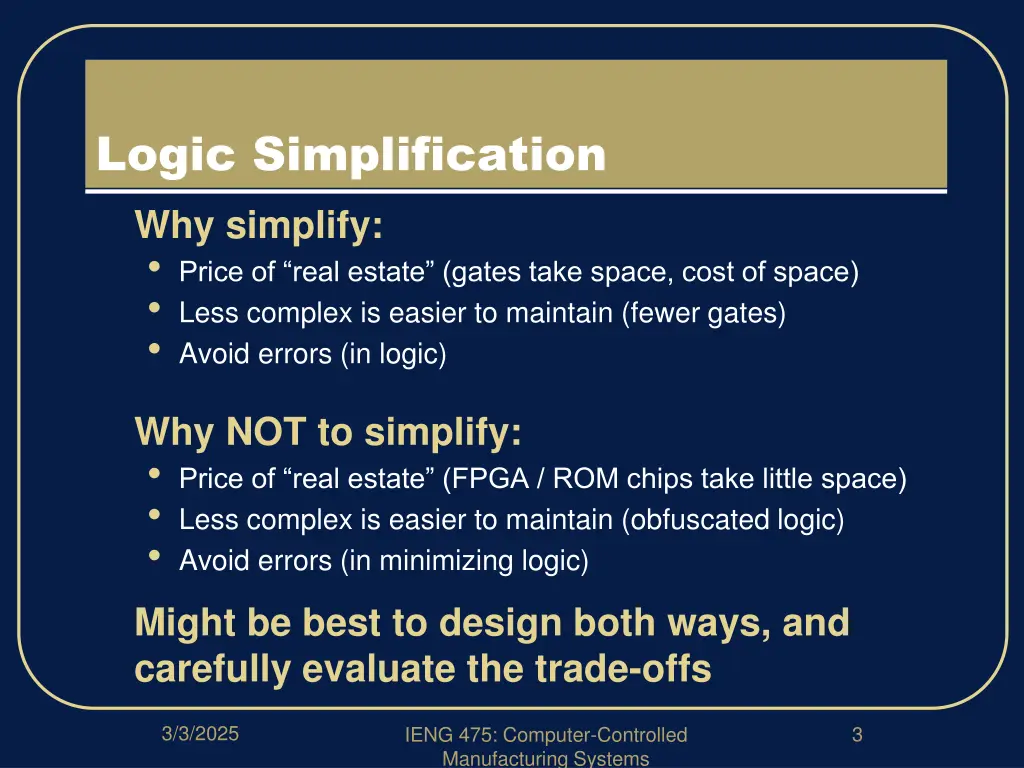 logic simplification
