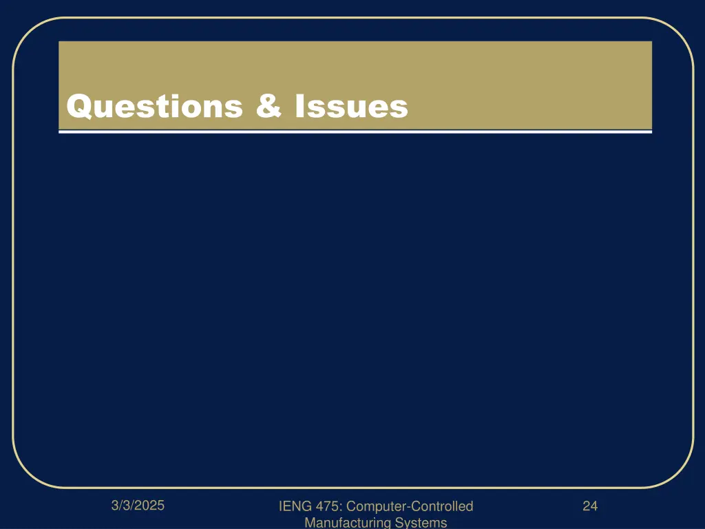 questions issues