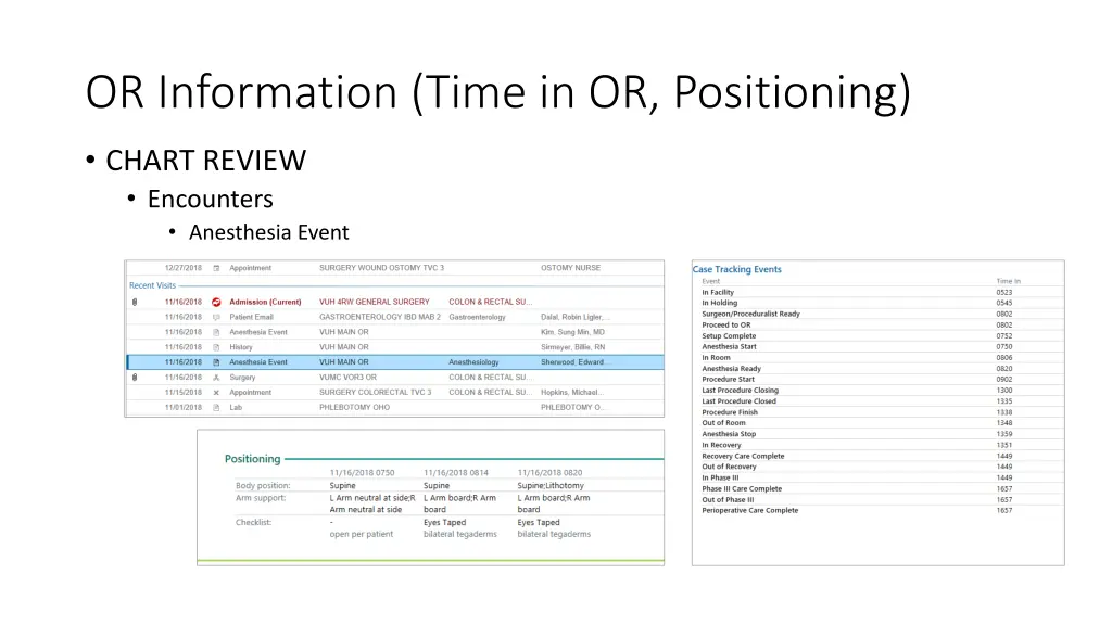 or information time in or positioning