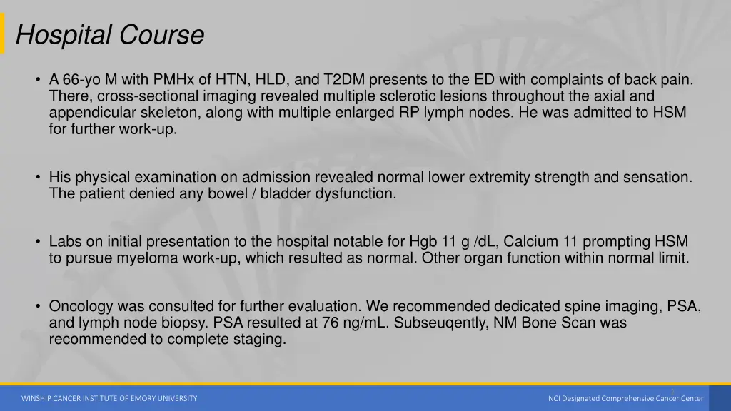 hospital course