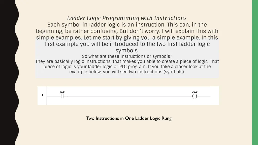 ladder logic programming with instructions each