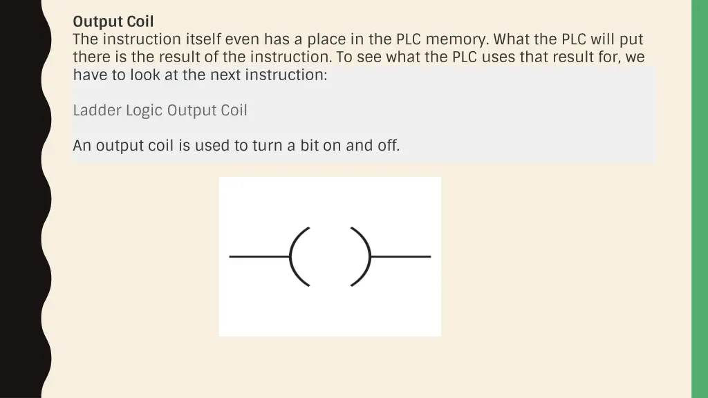 output coil the instruction itself even