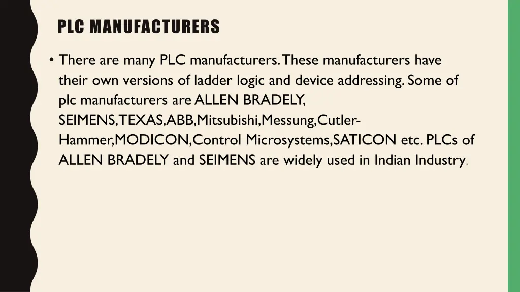 plc manufacturers