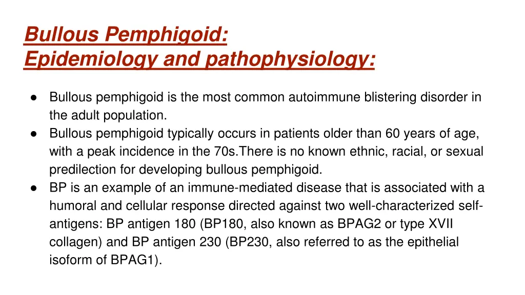 bullous pemphigoid epidemiology